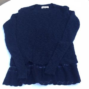 Hollister Blue Sweater w/ Lace Bottom XS